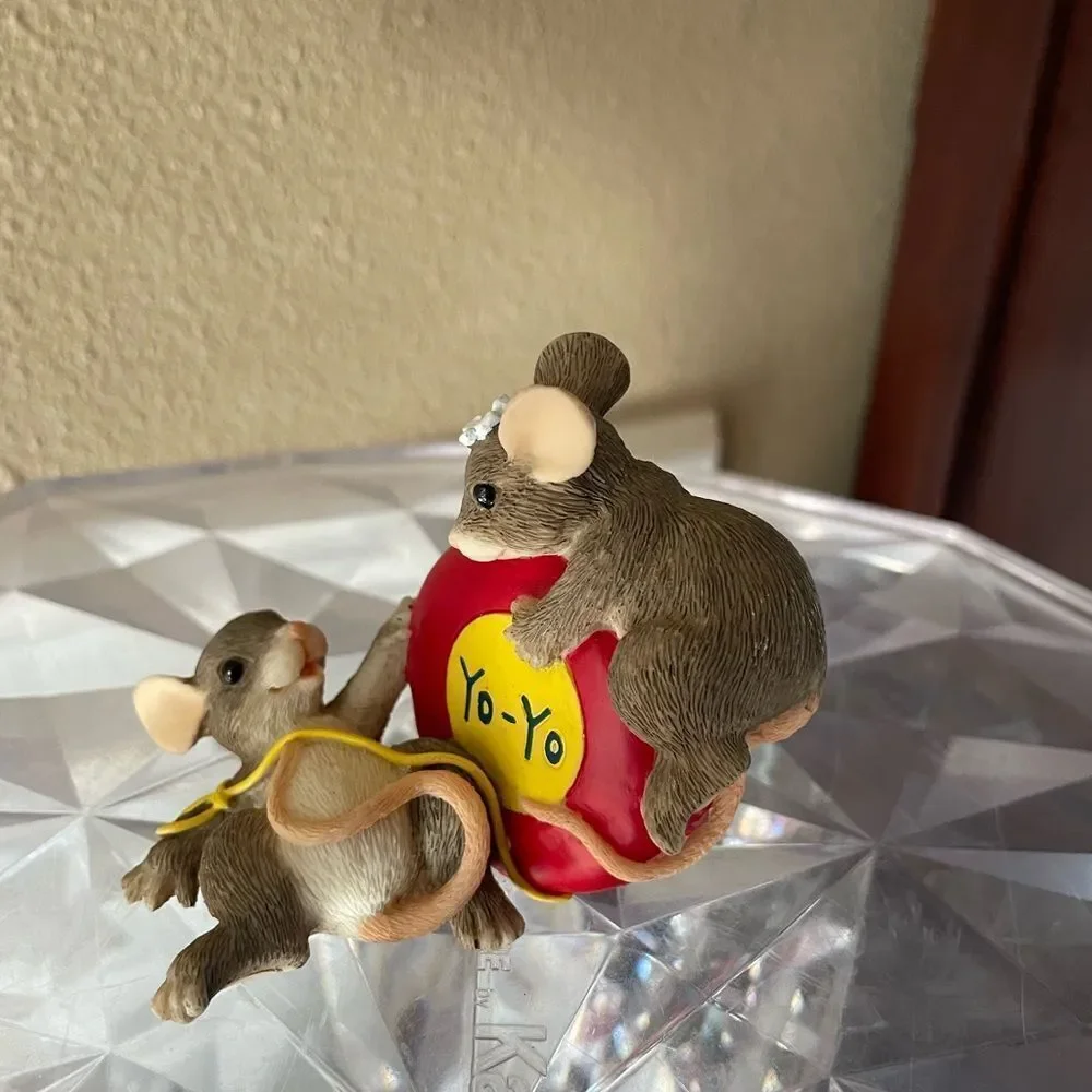 Fitz and Floyd Charming Tails The Ups and Downs are Fun Yo Yo Mice Figure